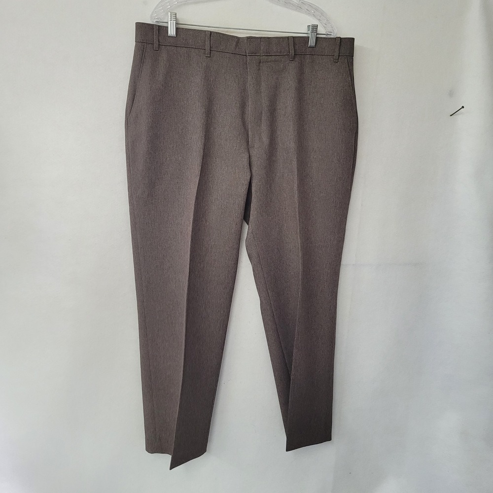 Levi Strauss Action Slacks Men Brown‎ Polyester Flat Front Dress Pants W40 L29